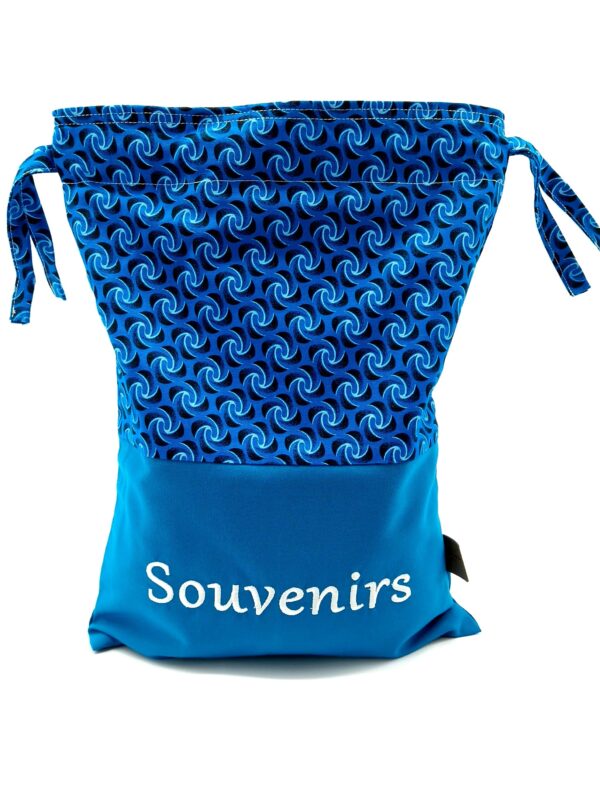 Petit sac de voyage réversible brodé texte 30 x 40 cm