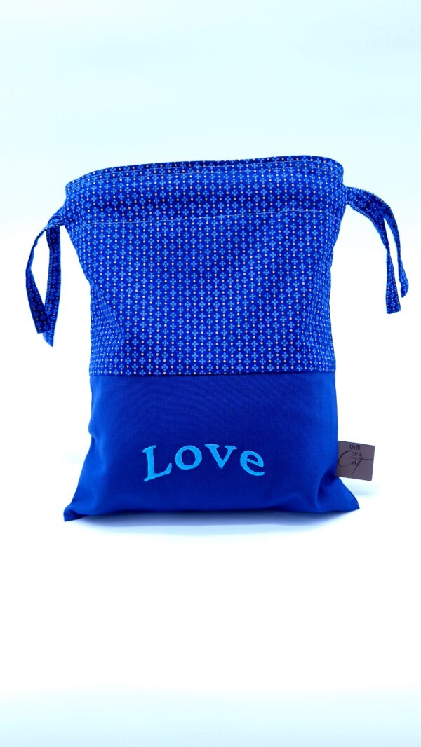 Petit sac de voyage réversible brodé texte 25 x 30 cm – Image 6