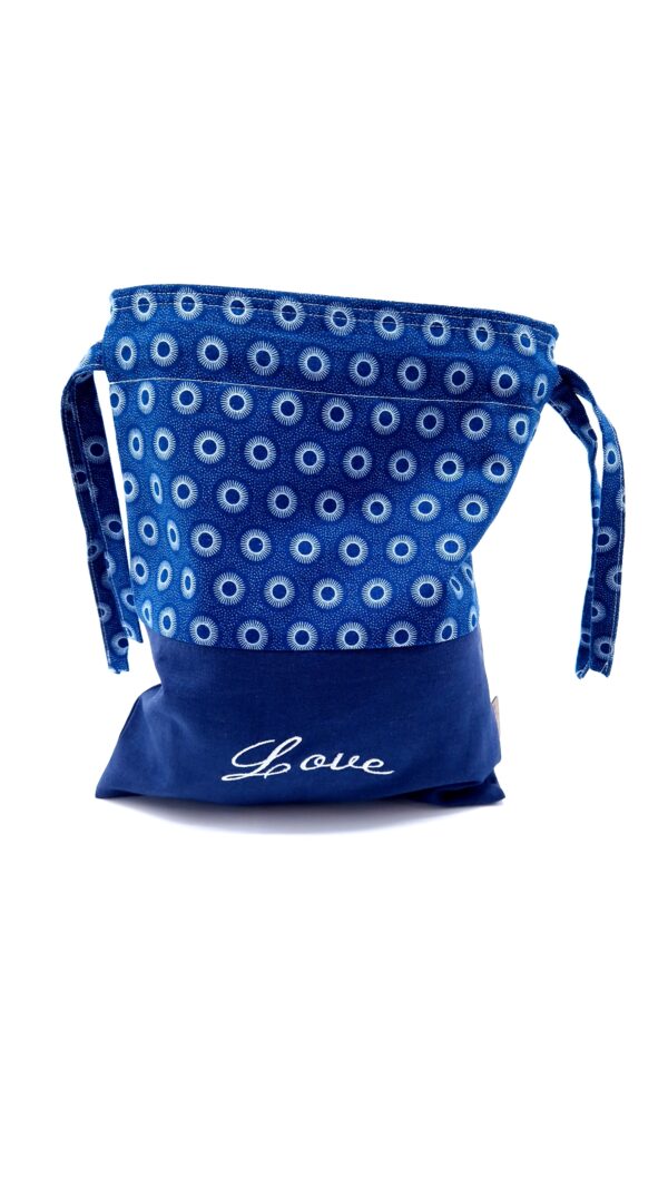 Petit sac de voyage réversible brodé texte 25 x 30 cm – Image 5