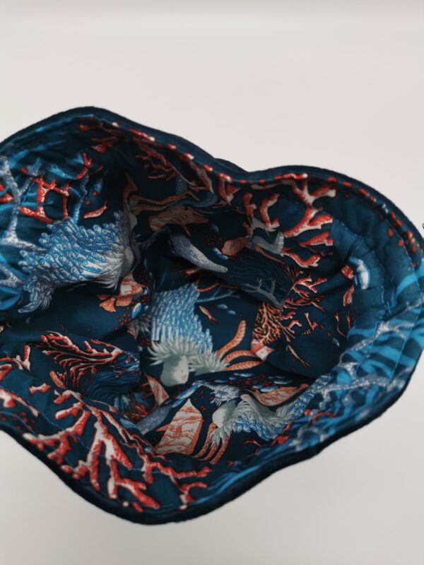 Petit sac de voyage rond avec fond réversible Collection Océanique 30 x 25 cm – Image 4