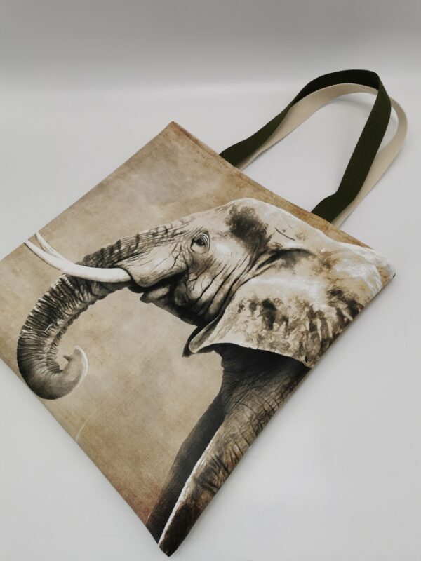 Tote bag Collection Savane Elephant intérieur gris – Image 2