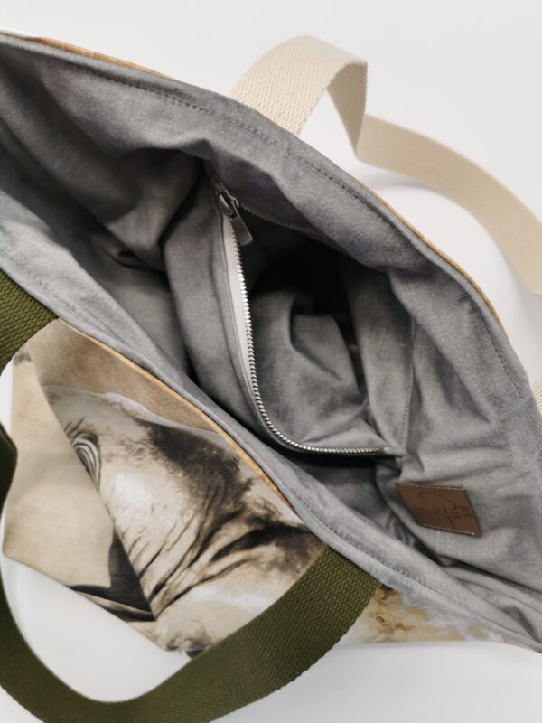 Tote bag Collection Savane Elephant intérieur gris – Image 6