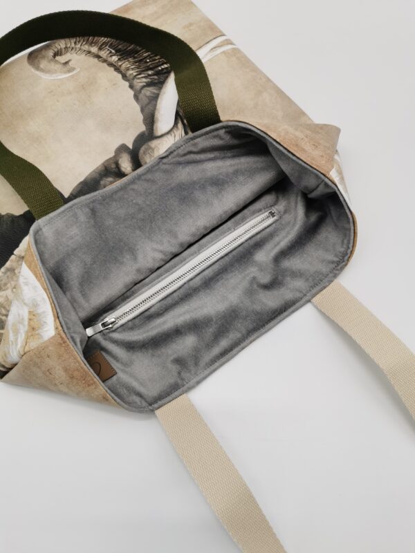 Tote bag Collection Savane Elephant intérieur gris – Image 3