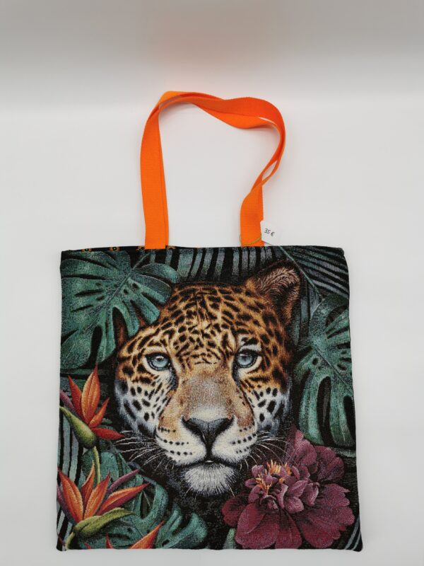 Tote bag Collection Savane Léopard tissu déperlant noir
