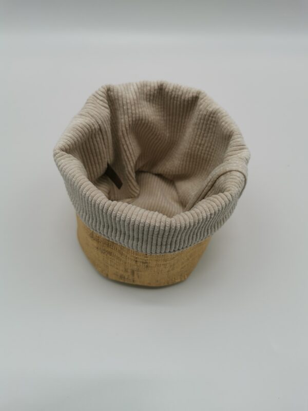 Panier déco rond crème doré 13 cm