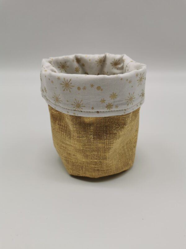 Panier déco rond blanc étoile doré 10 cm