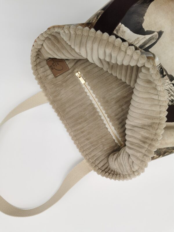 Tote bag Collection Savane Elephant intérieur velours côtelé – Image 5