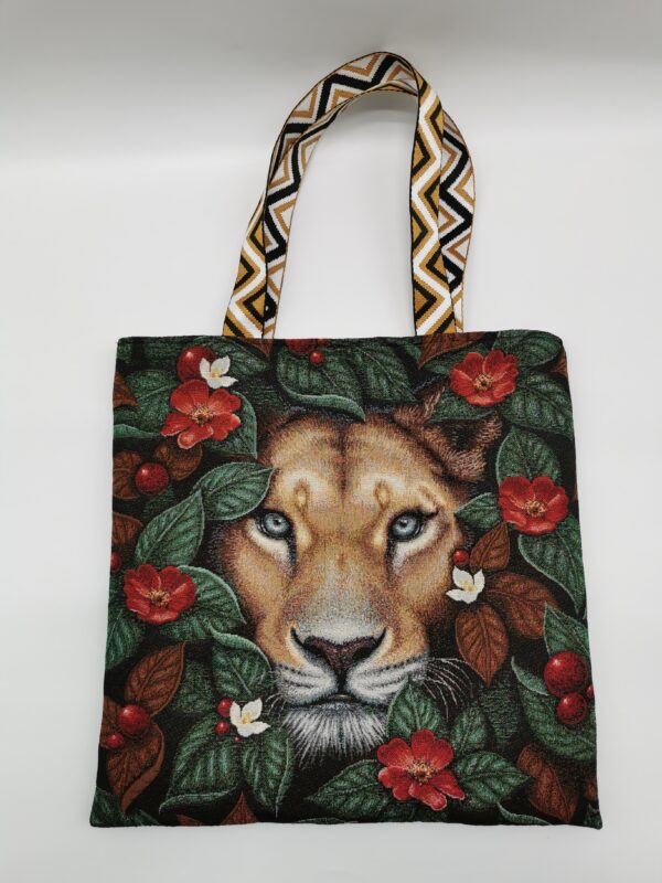 Tote bag Collection Savane Lionne intérieur velours noir et doré