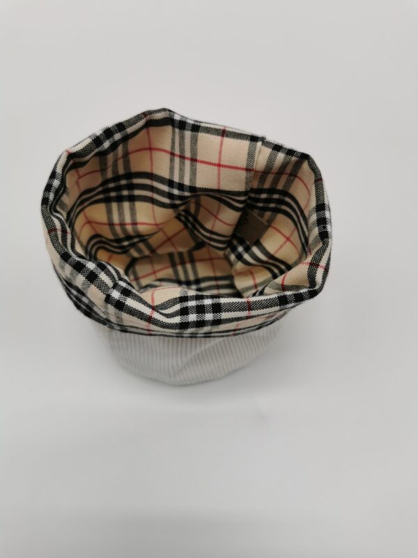 Panier déco rond burberry crème 13 cm – Image 2