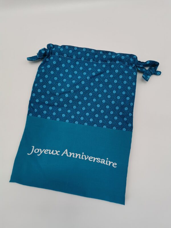 Petit sac de voyage réversible brodé texte 30 x 40 cm – Image 3