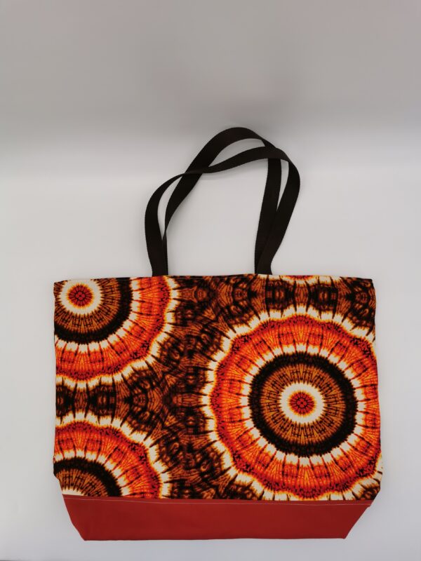 Sac de plage XL zippé wax intérieur tissu enduit crème 60 x 45 cm – Image 3