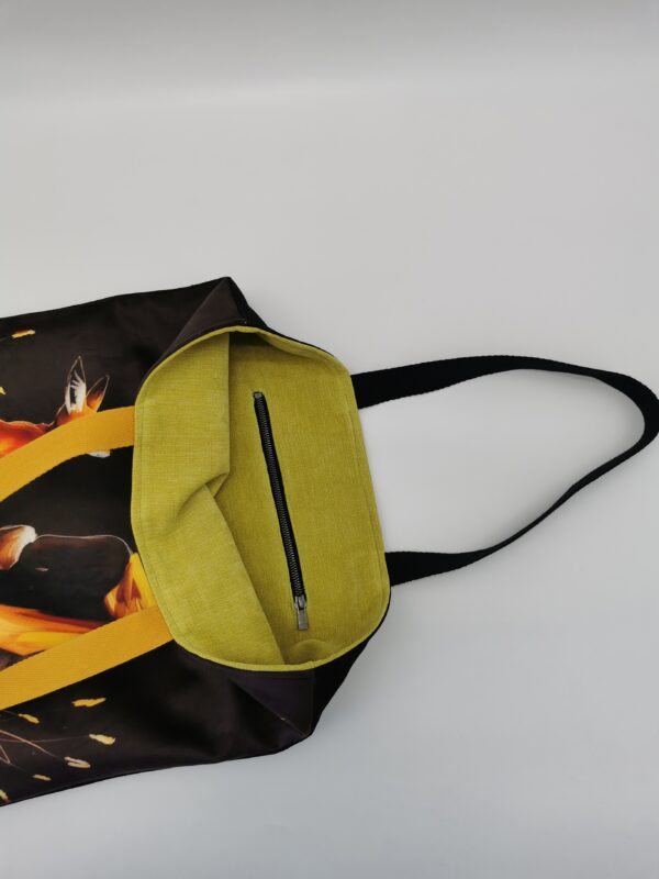 Tote bag Collection Evasion Le Petit Prince intérieur vert anis – Image 4