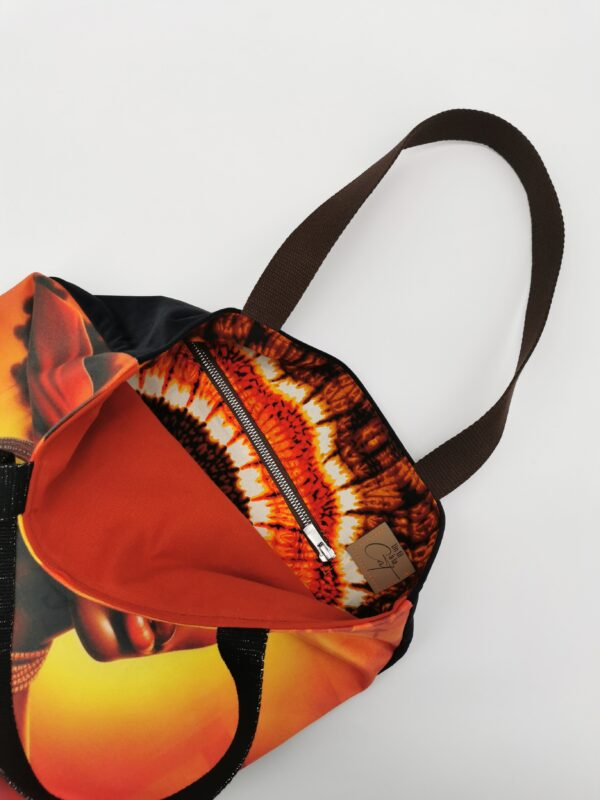 Tote bag Collection Visage Femme 2025 Orange terracotta – Image 2