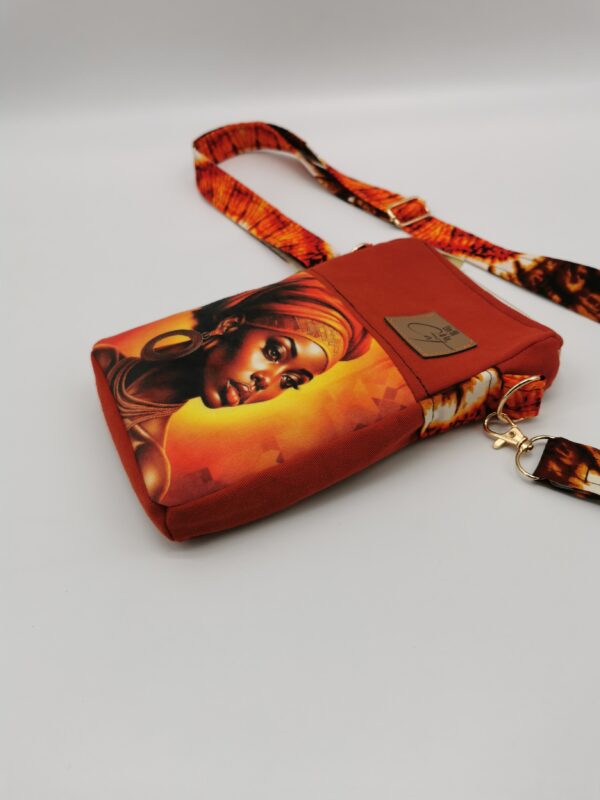 Pochette téléphone Visage 2025  orange terracotta 22 x 13 x 3 cm – Image 4