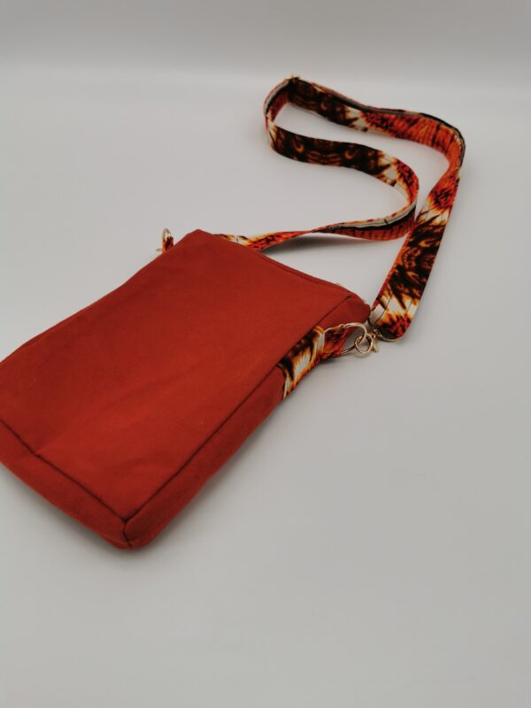 Pochette téléphone Visage 2025  orange terracotta 22 x 13 x 3 cm – Image 5