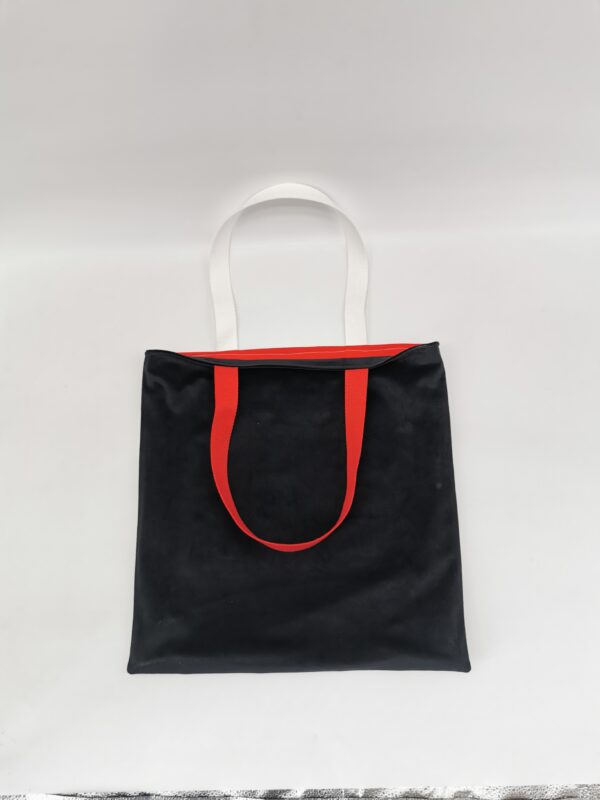 Tote bag Collection Visage Femme 2025 Rouge et Noir zèbre – Image 2
