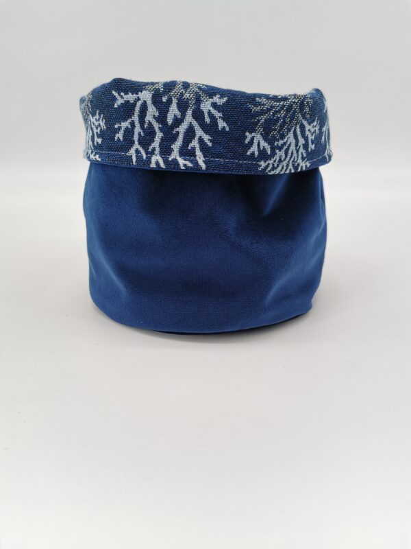Lot 3 Paniers déco ronds Collection Océanique Corail bleu marine diamètres 10 cm 13 cm et 16 cm – Image 4
