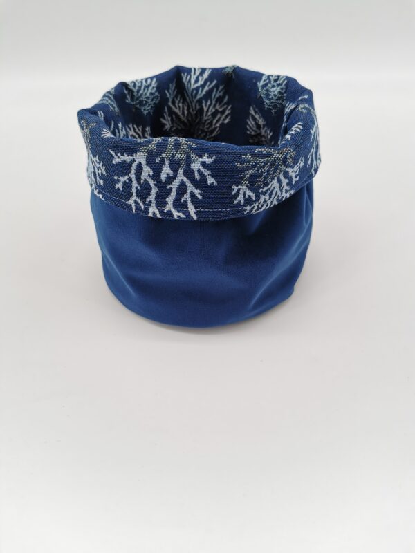 Lot 3 Paniers déco ronds Collection Océanique Corail bleu marine diamètres 10 cm 13 cm et 16 cm – Image 5
