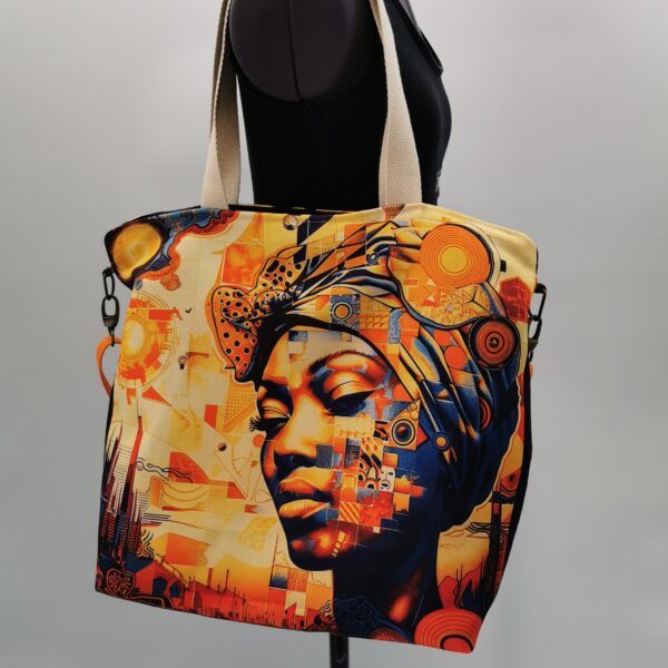 Tote bag zippé avec fond Collection Visage Femme 2025 Orange City