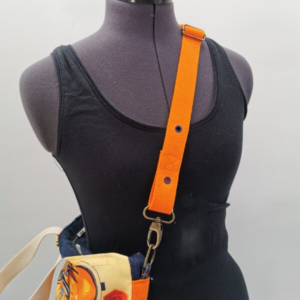 Tote bag zippé avec fond Collection Visage Femme 2025 Orange City – Image 3
