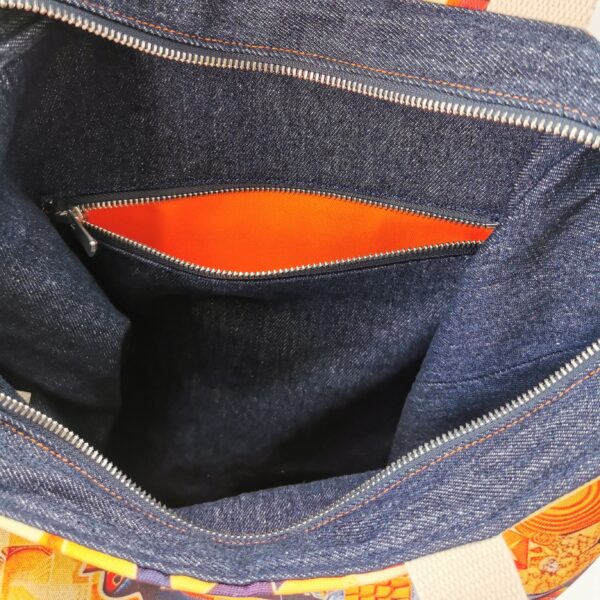 Tote bag zippé avec fond Collection Visage Femme 2025 Orange City – Image 5