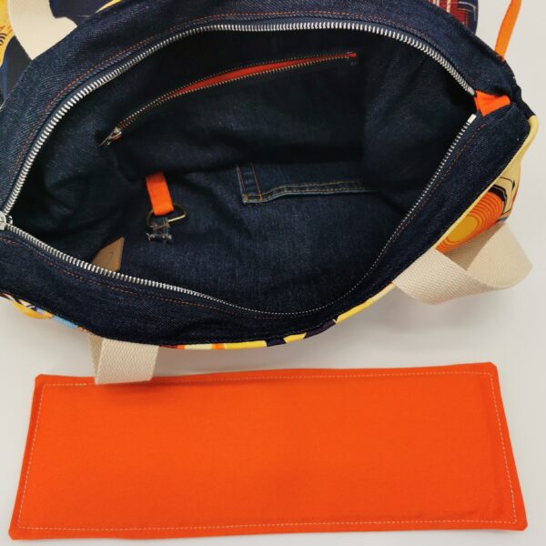 Tote bag zippé avec fond Collection Visage Femme 2025 Orange City – Image 9