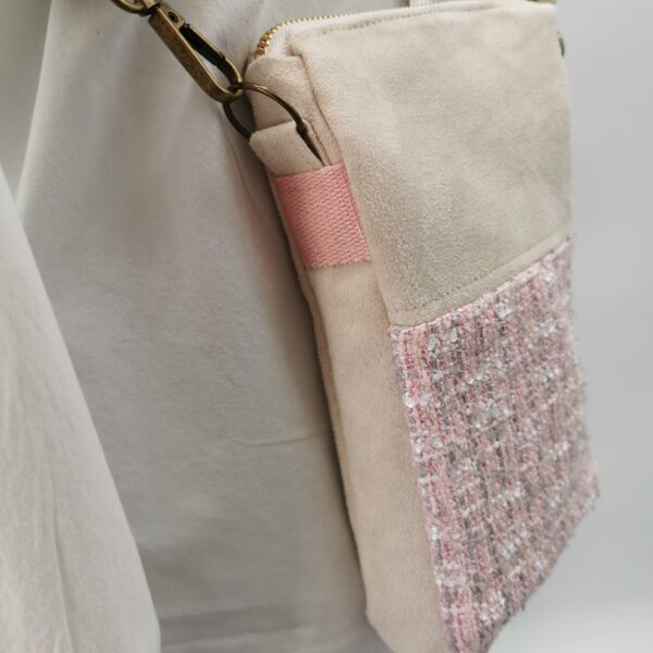 Pochette téléphone Collection Haute Couture crème et rose et 22 x 12 x 3 cm – Image 4